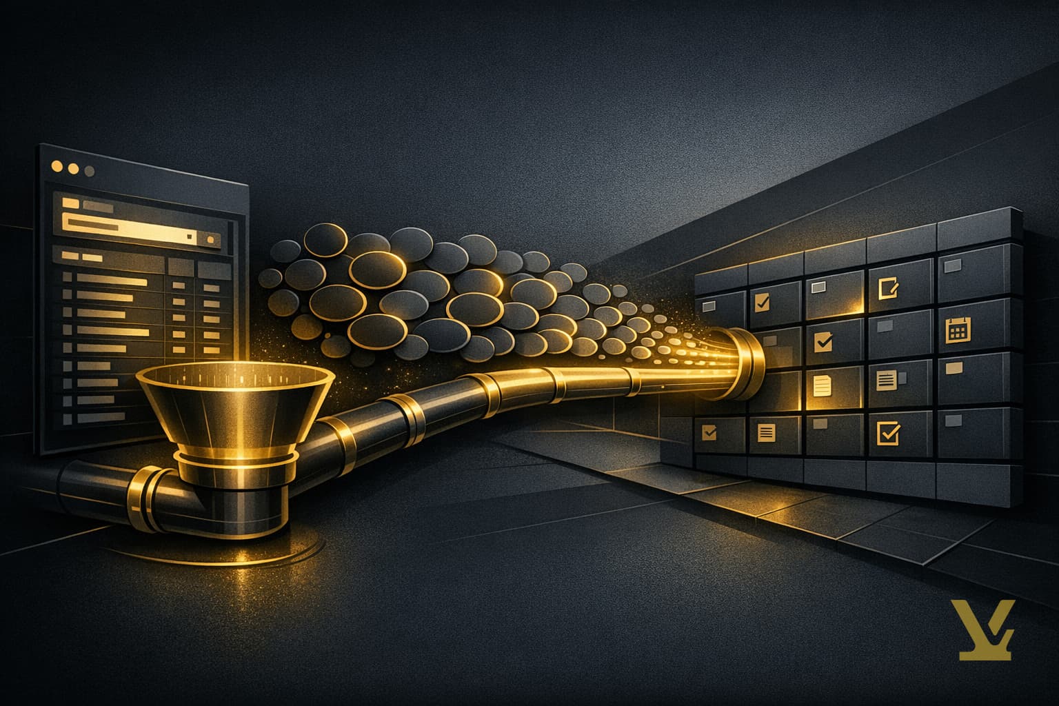 Single keyword research tool funneling search data into a structured editorial calendar on a dark Forge surface.