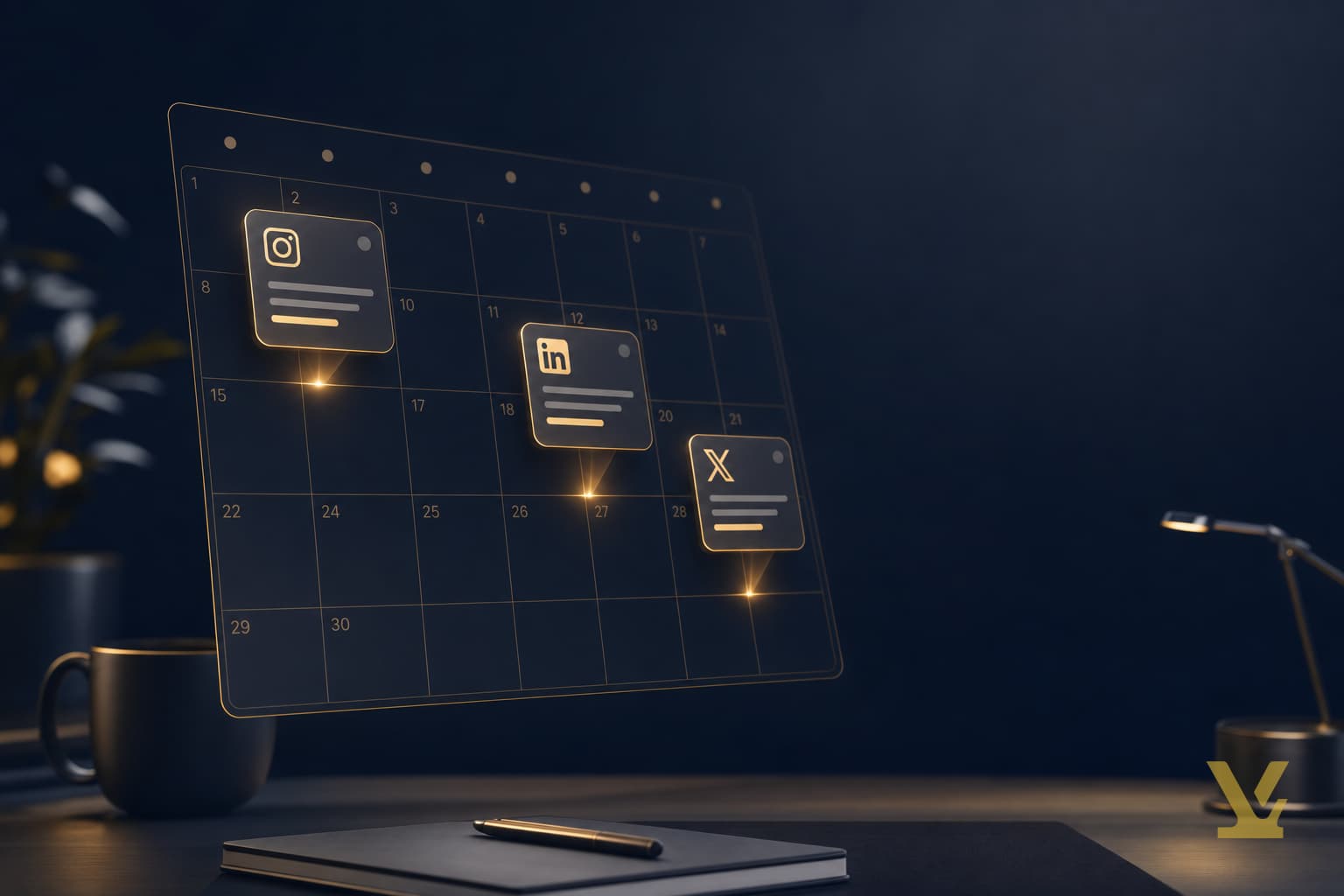 Time-to-Value benchmark framework hero for social media content planning tools, with two reproducible buyer metrics.