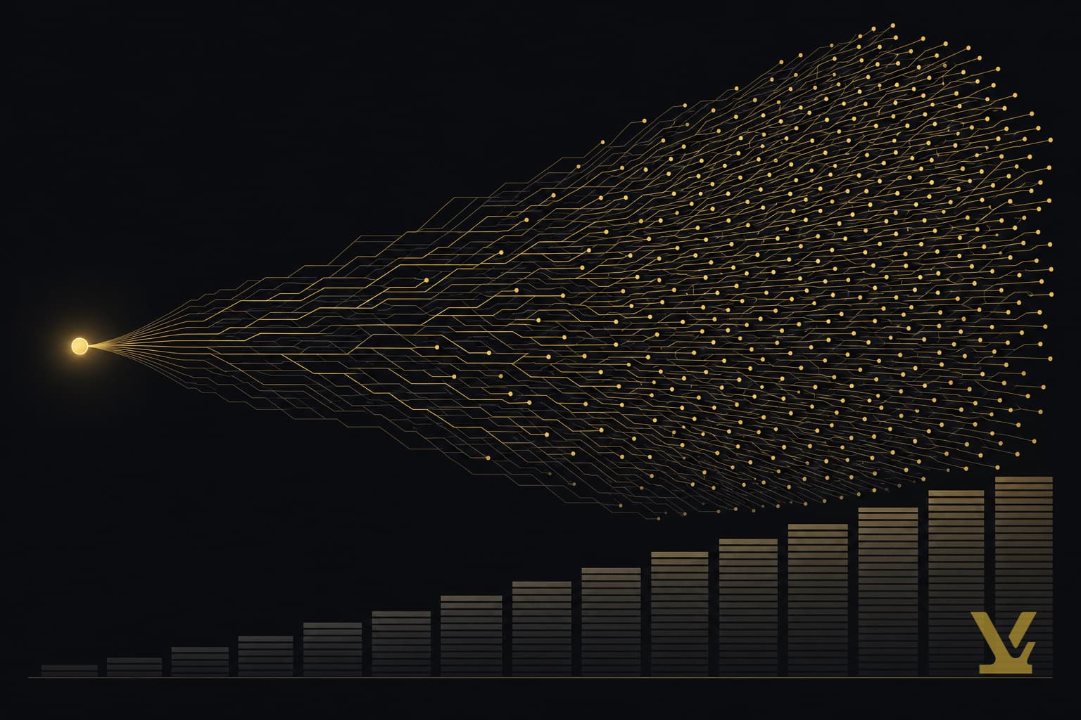 Diagram of one keyword request fanning out into hundreds of billable SERP API calls